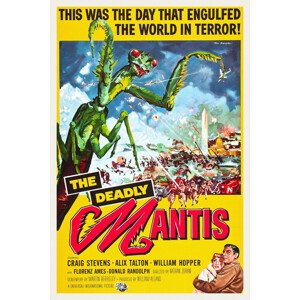 Obrazová reprodukce The Deadly Mantis (Retro Cinema / Horror Movie Poster), (26.7 x 40 cm)