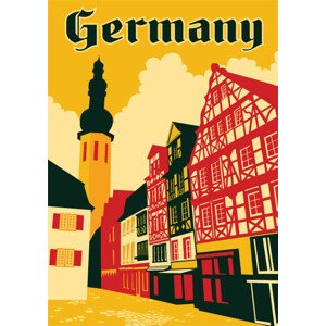 Ilustrace Germany Travel Poster, Colin Schot Klotzbach, (30 x 40 cm)