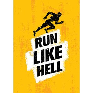 Ilustrace Run Like Hell, subtropica, (30 x 40 cm)
