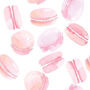 Ilustrace french sweets handdrawn concept. pastel color, Galyna_P, (40 x 40 cm)