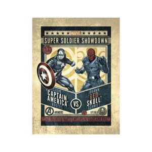 Umělecký tisk Marvel Comics - Captain America vs Red Skull, (30 x 40 cm)