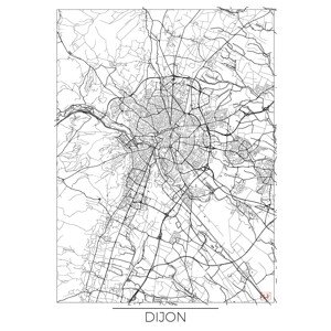 Mapa Dijon, Hubert Roguski, (30 x 40 cm)