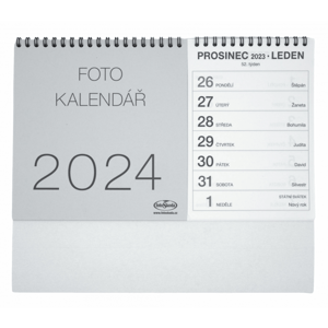 Kalendář na vlastní foto STOLNÍ 2024 šedý