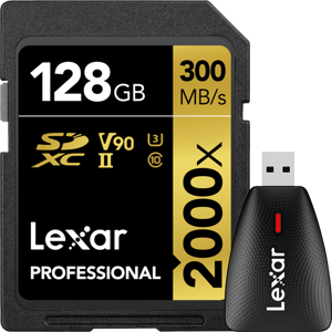 LEXAR SDXC 128GB  UHS-II R300 + Čtečka